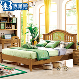儿童床男孩王子床单人床双人小孩实木储物床1.2米1.5家具套房组合