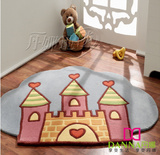 欧式时尚个性圆形足球地毯儿童公主房卡通城堡地垫样板间书房地毯