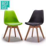 百思宜 实木伊姆斯椅子 创意餐椅现代简约塑料咖啡厅洽谈桌椅组合