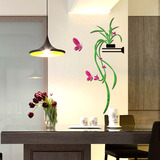 创意花篮3D亚克力墙贴客厅卧室餐厅背景墙装饰墙贴画田园植物花卉