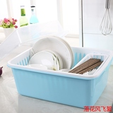 柜塑料碗筷餐具收纳盒盘碗碟沥水架包邮大号带透明盖厨房沥水碗架