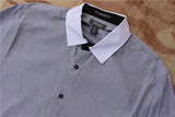 外贸尾单男款修身纯棉夏季短袖衬衫 面料柔和白硬领休闲商务衬衣