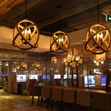 创意三头麻绳餐厅餐桌吊灯 复古美式乡村铁艺吧咖啡厅装饰灯饰