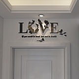新LOVE创意浪漫装饰墙贴卧室床头客厅墙壁装饰品3D亚克力立体墙贴