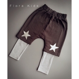 Flora Kids 秋季男女宝宝中大童超时尚假两件星星裤子