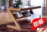 美式乡村实木电脑桌 台式家用书桌 简易全纯松木写字台办公桌