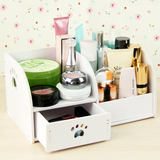 桌面收纳盒化妆品创意抽屉式韩国储物盒diy木质梳妆整理盒包邮