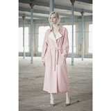 高端定制2015秋冬粉色蓝色手工双面羊绒大衣外套，粉色面料限量