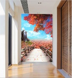 大型壁画3D立体海边自然风景开拓空间走廊玄关电视沙发背景壁纸