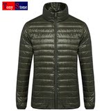 2015年欧美冬装新款轻薄款羽绒服男装正品加大码立领户外休闲外套