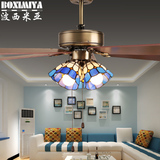 波西米亚地中海餐厅风扇灯简约卧室吊扇灯客厅美式复古带风扇吊灯
