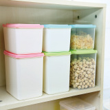 可叠加翻盖式食品密封罐保鲜盒 厨房塑料干货杂粮收纳罐 储物罐