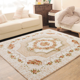 佐亚 地毯客厅欧式茶几防滑垫 卧室长方形布艺沙发玫瑰花婚庆地毯