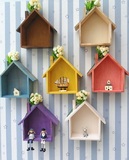 地中海做旧实木房子收纳盒创意家居装饰架隔板置物架可组合定