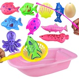 儿童宝宝小孩磁性铁果蔬钓鱼玩具套装戏水池捞鱼toy