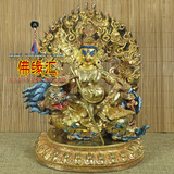 【佛缘汇】尼泊尔进口纯手工 7寸20厘米纯铜全鎏金财宝天王 佛像