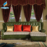 美式沙发真皮整装客厅组合沙发 欧式转角贵妃布艺沙发 现代沙发