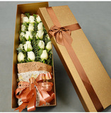 七夕热卖同城桂林花店送花玫瑰花鲜花速递柳州鲜花19朵白玫瑰礼盒