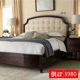 森幕家具 欧式双人床实木床 美式床 地中海橡木床1.8米法式床婚床