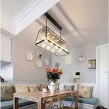 欧美式客厅餐桌复古酒吧灯饰 LOFT别墅长方形创意大吊灯
