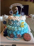 冰雪奇缘艾莎芭比玩偶创意生日蛋糕儿童卡通宝宝百日蛋糕送货上门