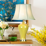 新中式台灯现代陶瓷简约卧室温馨床头灯欧式奢华铜座装饰客厅台灯