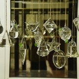 创意悬挂透明水培玻璃花瓶 简约现代透明花瓶 垂吊家居装饰小吊瓶