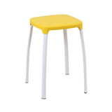依尔时尚圆凳子/餐厅塑料加厚钢折叠放餐桌椅家用非实木 蓝色双环