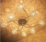 现代简约吸顶灯8头LED卧室灯浪漫客厅灯欧式水晶灯时尚温馨吊灯饰