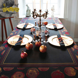瑞典Ekelund爱蔻莱  黑色欧式桌布 现代台布桌旗餐垫桌旗定制套装