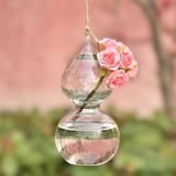 葫芦型水培悬挂花瓶 幼儿园吊饰装饰瓶 创意透明玻璃小吊瓶