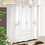 欧式衣柜 卧室韩式衣橱四门 移门木质板式白色整体大衣柜法式衣柜