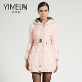 新款YIMELAA 羽绒中长款衣羽绒服女装甜美长袖冬季加厚包袖 10803