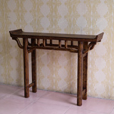 中式实木做旧条案 仿古翘头明式简约玄关边几隔断案台仿古供桌