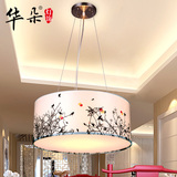 新中式吊灯现代简约中式灯具花鸟田园床头灯客厅卧室书房布艺吊灯