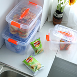 【大可叔叔】塑料收纳箱玩具整理箱零食箱透明带盖储物箱买1送2