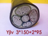重庆鸽皇铝芯电线电缆YJLV3*150+2*70平方5芯电力电缆国标