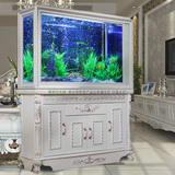 鱼缸 欧式生态玻璃水族箱屏风隔断带鞋柜1.2米1.5米新款免换水