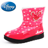 迪士尼童鞋2015儿童靴子女童雪地靴保暖加绒女童短靴童靴女冬防滑