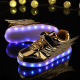 儿童夜光运动鞋男童Led带灯发光鞋女童闪光USB充电鬼步舞鞋子r