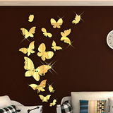 防水3d立体亚克力镜面墙贴蝴蝶贴画壁画壁饰电视沙发背景墙面装饰