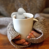 耐热茶具创意硅胶泡茶器 泡澡小人泡茶器茶包 温泉小人造型茶滤器
