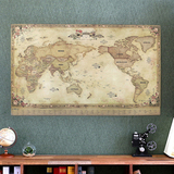韩国indigo 欧式复古创意世界地图客厅装饰挂图地图挂画摆设正品