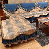 四季现代新中式沙发垫防滑布艺实木坐垫欧式贵妃组合沙发套巾定做