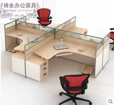 徐州办公家具4人L型职员办公桌/现代简约2人组合公司屏风办公桌
