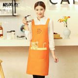 韩版时尚围裙女男士厨房工作服防油罩衣成人加厚广告员工定制包邮