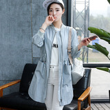 韩版风衣女2016春新款薄外套中长款修身显瘦休闲学生学院风七分袖