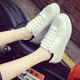 2016夏季韩版女鞋圆头厚底休闲运动鞋内增高小白鞋潮单鞋学生板鞋