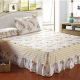 促销特价纯棉欧式床罩 床裙棉布家纺床裙床单 单件 紫色2米2.2米
