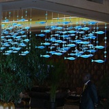 新款蓝色飞鱼吊灯 开元新款现代时尚个性酒店客厅餐厅灯吧台灯具